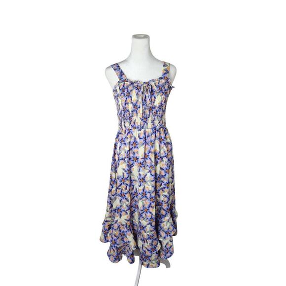 Dresses & Skirts - Grace Karin smocked floral Midi Dress sz S Small nwt resort vacation romantic